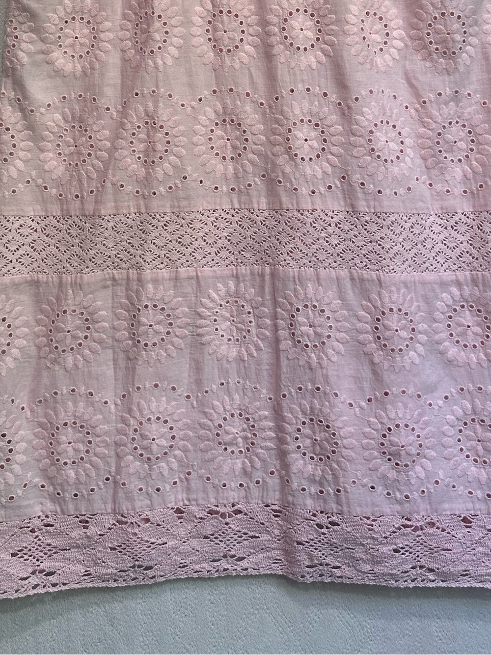 Calypso St. Barth Rondinara Pink Eyelet Crochet Tunic Dress - Women Sz M Resort - Picture 12 of 16
